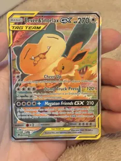 Pokemon TCG Eevee Snorlax GX SM169 Black Star Promo Tag Team - Image 1