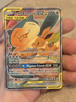 Pokemon TCG Eevee Snorlax GX SM169 Black Star Promo Tag Team - Image 2