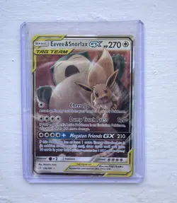 Pokemon TCG Eevee & Snorlax GX TAG TEAM 120/181 Team Up Ultra Rare Holo - Image 1