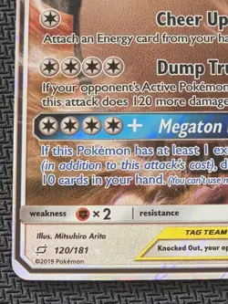 Pokemon TCG Eevee & Snorlax GX Sun Moon Tag Team Card 120/181 NM - Image 5