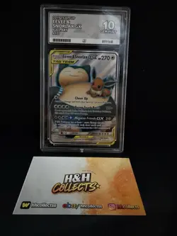 Pokemon TCG Eevee & Snorlax GX Sun Moon Team Up 171/181 ACE 10 (PERFECT 10’s) - Image 1