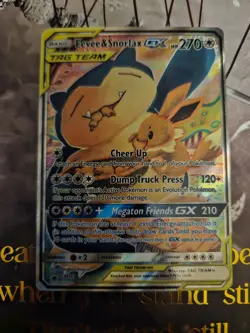 Pokemon TCG - Eevee Snorlax Tag Team GX SM 169 - Black Star Promo - Team Up - Image 1