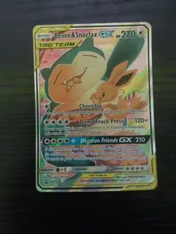 Pokemon TCG Eevee and Snorlax GX Card SM169 - Image 1
