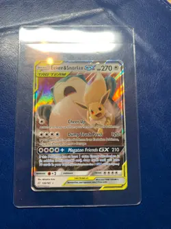 Pokemon TCG Eevee & Snorlax GX Sun Moon Team Up 120/181 Holo Ultra Rare - Image 3
