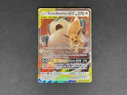 Pokemon TCG Eevee & Snorlax GX Sun Moon Team Up 120/181 Holo Ultra Rare - Image 1