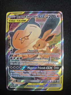 2019 Pokemon Eevee & Snorlax GX TAG TEAM Promo Holo SM169 HP 270 Pokemon TCG - Image 1