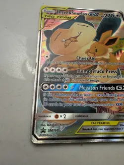 Pokemon TCG Eevee & Snorlax GX SM169 Tag Team Holo Black Star Promo - Image 3