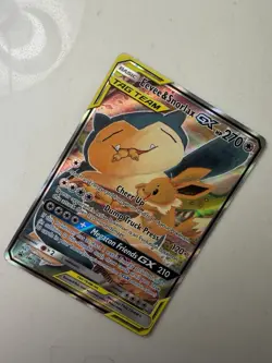Pokemon TCG Eevee & Snorlax GX SM169 Tag Team Holo Black Star Promo - Image 5