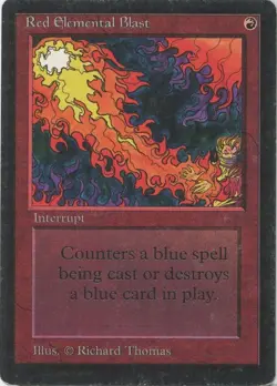 Red Elemental Blast - Beta Edition - MP Magic MTG English Edge Wear - Image 1