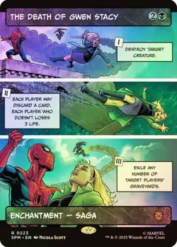 NM Borderless Foil The Death of Gwen Stacy, MTG, Marvel's Spider-Man, Magic, 223 - Image 1
