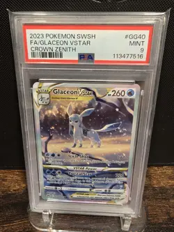 PSA 9 2023 POKEMON SWORD AND SHIELD CROWN ZENITH FULL ART/GLACEON VSTAR GG40 - Image 1