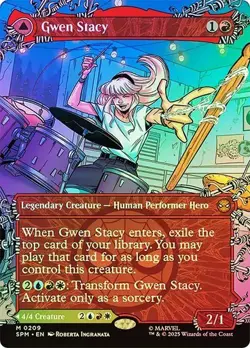 NM Borderless Foil Gwen Stacy, MTG, Marvel's Spider-Man, Magic, 209 - Image 1