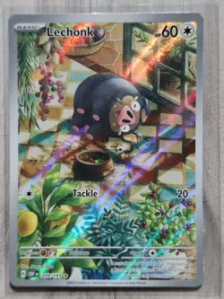 Pokemon Lechonk Obsidian Flames 209/197 Holo Illustration Rare sv03 - Image 1