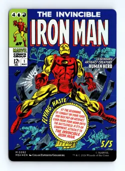 Tony Stark (Borderless) (Foil) 0392 (M) MTG Marvel Super Heroes (MSH) - Image 2