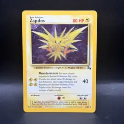 Pokemon Zapdos 15/62 Foil Edition Played Nice Holo Rare ERROR Fossil Misprint - Image 1