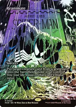 NM Borderless Foil Reanimate, MTG, Marvel's Spider-Man, Magic the Gathering, 20 - Image 1