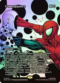 NM Borderless Foil Comeuppance, MTG, Marvel's Spider-Man, Magic, 1 - Image 1