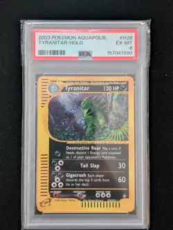 Tyranitar #H28 Holo Rare 2003 Pokemon Aquapolis PSA 6 - Image 1