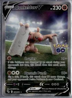 Conkeldurr V 074/078 Pokemon GO Full Art Ultra Rare Near Mint NM TCG - Image 1