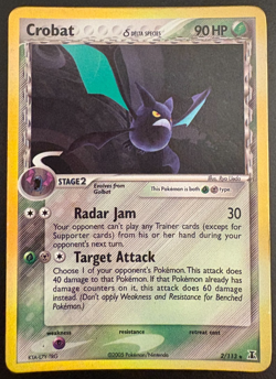 Pokemon Crobat Delta Species 2/113 EX Delta Species Holo Rare MP - Image 1