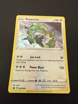 Pokemon TCG Rayquaza SWSH029 Cosmos Holo Black Star Promo - Image 1