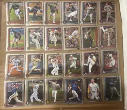 Lot Of 95 Topps Chrome 2025 Baseball Cards - Base - No Duplicates -Penny Sleeved - Image 1