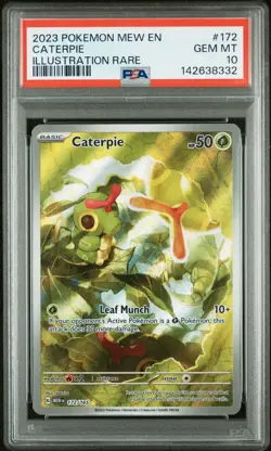 CATERPIE 172/165 PSA 10 POKEMON 151 ILLUSTRATION RARE 151 POKEMON ENGLISH - Image 1