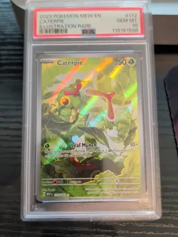 PSA 10 GEM MINT Caterpie 151 Illustration Rare English 2023 Pokemon Holo 172/165 - Image 3