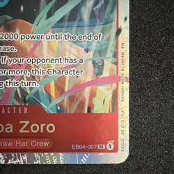 Bandai One Piece TCG Roronoa Zoro Character EB04-007 SR Holo English 9000 - Image 2