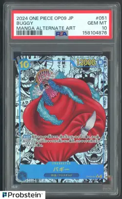 2024 One Piece Buggy OP09 Japanese Manga Alternate Art PSA 10 GEM MINT - Image 1