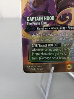 Disney Lorcana TCG Captain Hook - The Pirate King 215/204 EN Foil Enchanted - Image 4