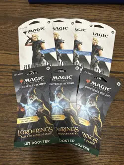 Final Fantasy LOTR Magic The gathering lot Booster pack Sleeved x7 MTG - Image 1