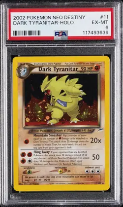 2002 POKEMON NEO DESTINY #11 DARK TYRANITAR-HOLO PSA 6 - Image 1