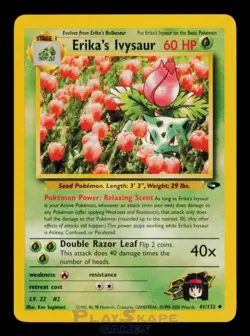 Pokemon Card Erika's Ivysaur 41/132 Gym Challenge Uncommon LP 2000 - Image 1