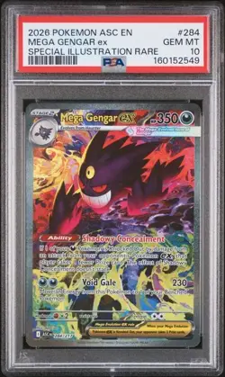 2026 Pokemon Ascended Heroes ASC EN Mega Gengar Ex SIR #284 PSA 10 GEM MINT - Image 1