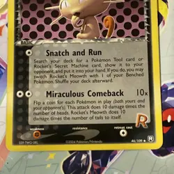 Pokemon EX Team Rocket Returns Rocket's Meowth 46/109 Regular Uncommon - Image 2
