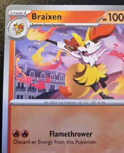 Braixen 012/086 Common Mega Evolution: Chaos Rising Pokemon TCG - Image 2