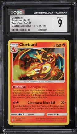 CGC 9 Charizard Cosmos Holo Costco Team Up Tin 2019 Pokemon Card #14 - Image 1