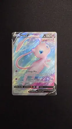 NEAR MINT! Mew V (250/264) Fusion Strike Full Art Ultra Rare Pokemon Card! - Image 1