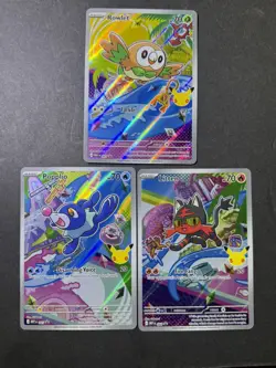 Pokemon TCG Rowlet 043 Litten 044 Popplio 045 Mega Evolution Promos NM Condition - Image 1