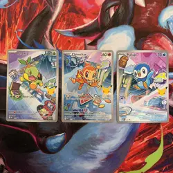 Pokemon First Partner Illustration Collection Series 1 Sinnoh Gen 4 Starters Set - Image 1