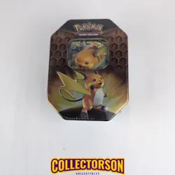 Factory Sealed 2019 Pokemon TCG Hidden Fates Collector’s Tin – Raichu GX - Image 1