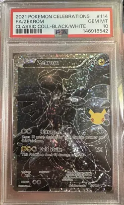 Pokemon PSA 10 2021 Celebrations Classic Collection Zekrom Holo #114/114 - Image 1