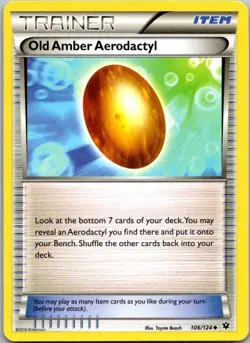 Old Amber Aerodactyl 106/124 Uncommon Fates Collide Pokemon Near Mint - Image 1