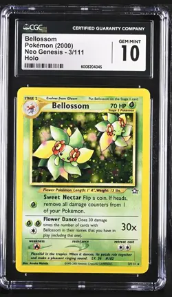 CGC 10 GEM MINT Bellossom 3/111 Holo 2000 Pokemon Neo Genesis - Image 1