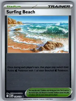 Surfing Beach 129/132 Mega Evolution Pokemon Reverse Holo - Image 1
