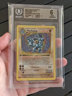 1st Edition Pokemon 1999 Base Shadowless Machamp Holo #8/102 BGS 6 EX-MT - Image 1