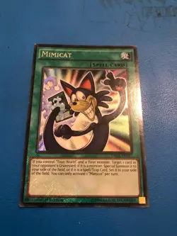 YUGIOH Secret Rare Mimicat DRL2-EN027 1st Edition PLAYED - Image 1