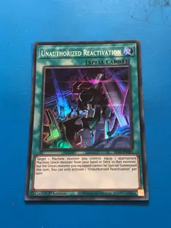 YUGIOH Super Rare Unauthorized Reactivation SR10-EN041 1st Edition - Image 1