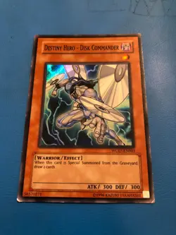 YUGIOH Super Rare Destiny Hero - Disk Commander WC07-EN003 PLAYED - Image 1